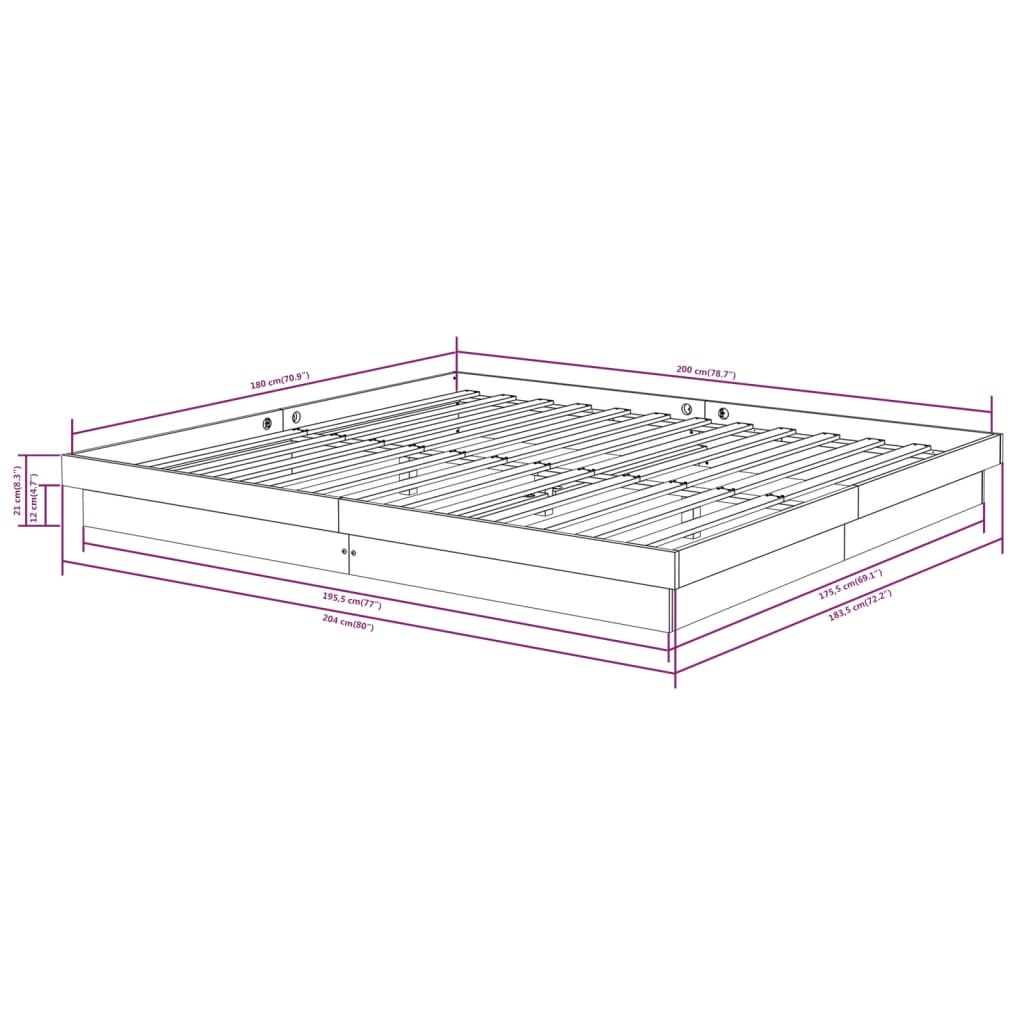 Sengeramme heltre 180x200 cm Super King