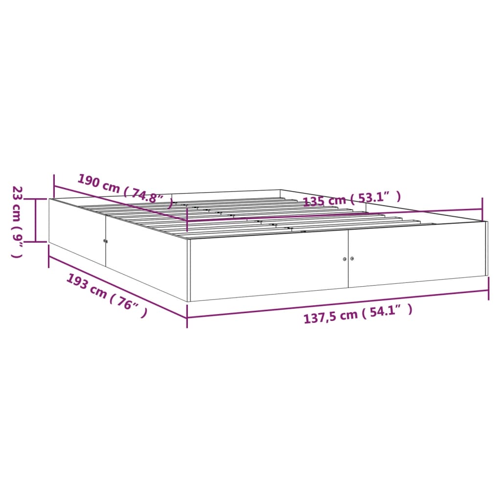 Sengeramme heltre 135x190 cm 4FT6 Double