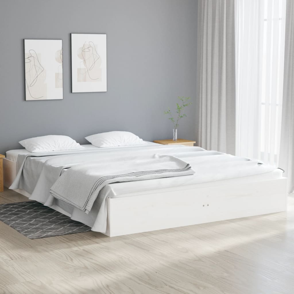 Sengeramme hvit heltre 135x190 cm 4FT6 Double