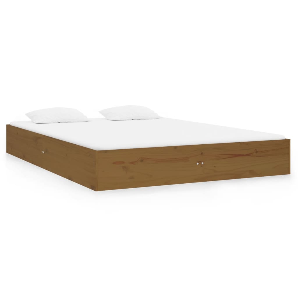 Sengeramme honningbrun heltre 135x190 cm Double