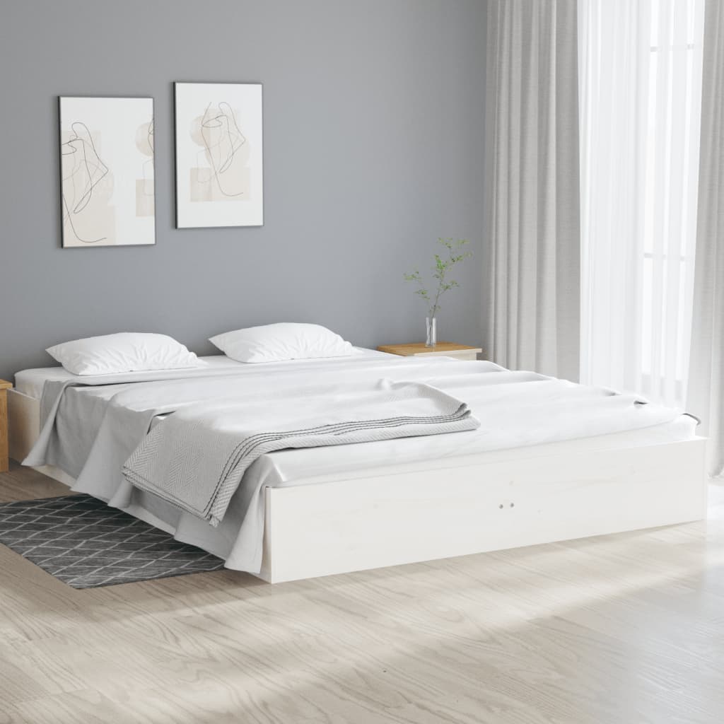 Sengeramme hvit heltre 140x190 cm