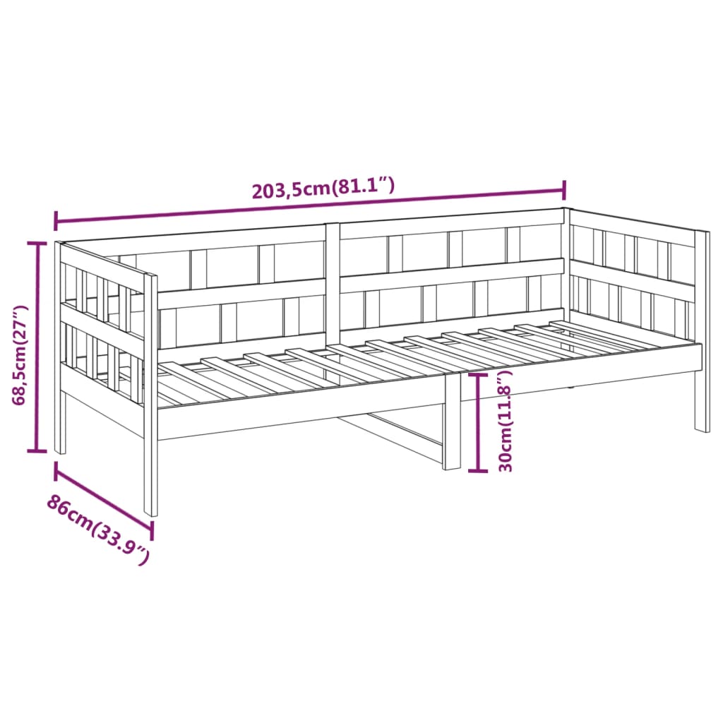 Dagseng heltre furu 80x200 cm