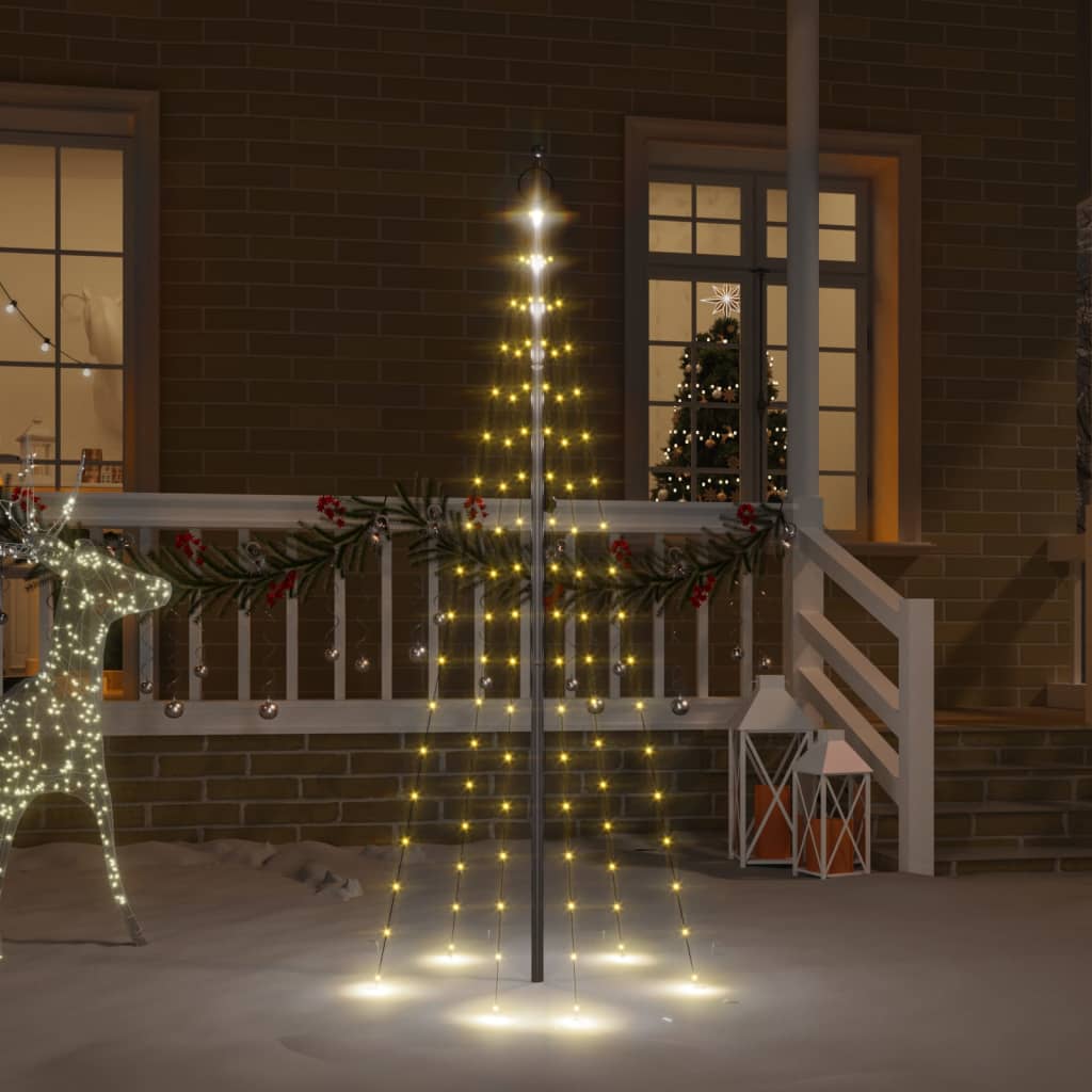 Juletre på flaggstang 108 LED varmhvit 180 cm