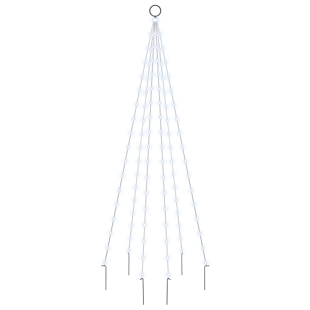Juletre på flaggstang 108 LED kaldhvit 180 cm