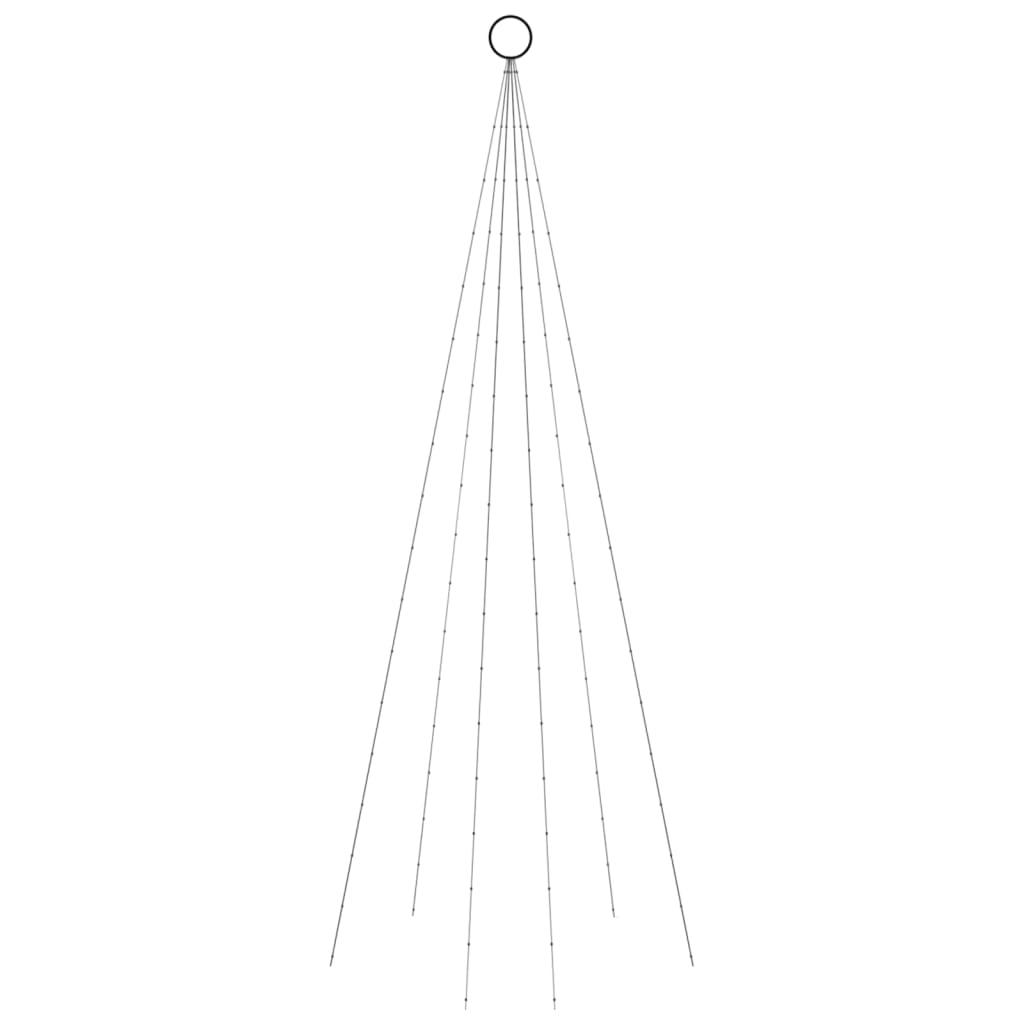Juletre på flaggstang 108 LED kaldhvit 180 cm