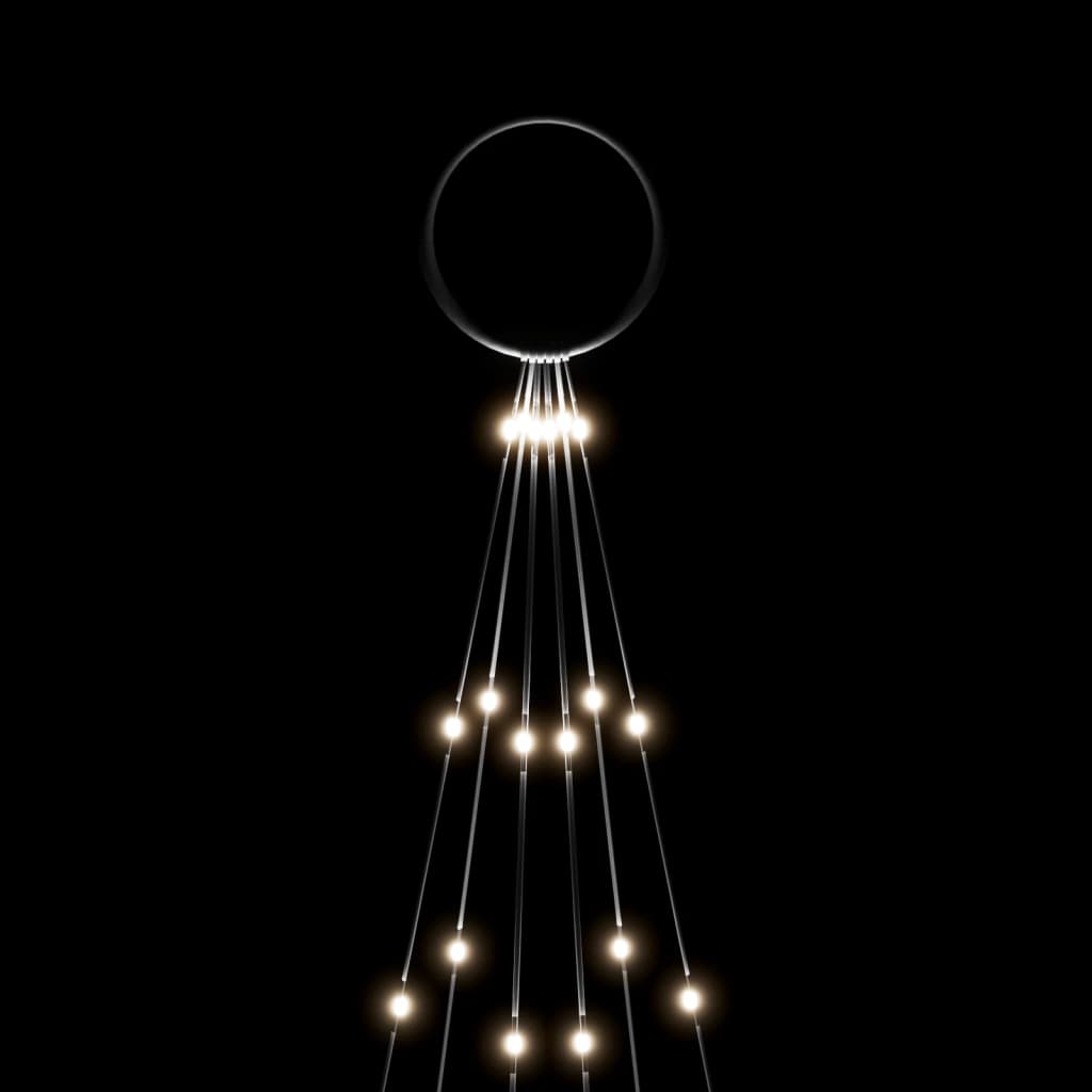 Juletre på flaggstang 108 LED kaldhvit 180 cm