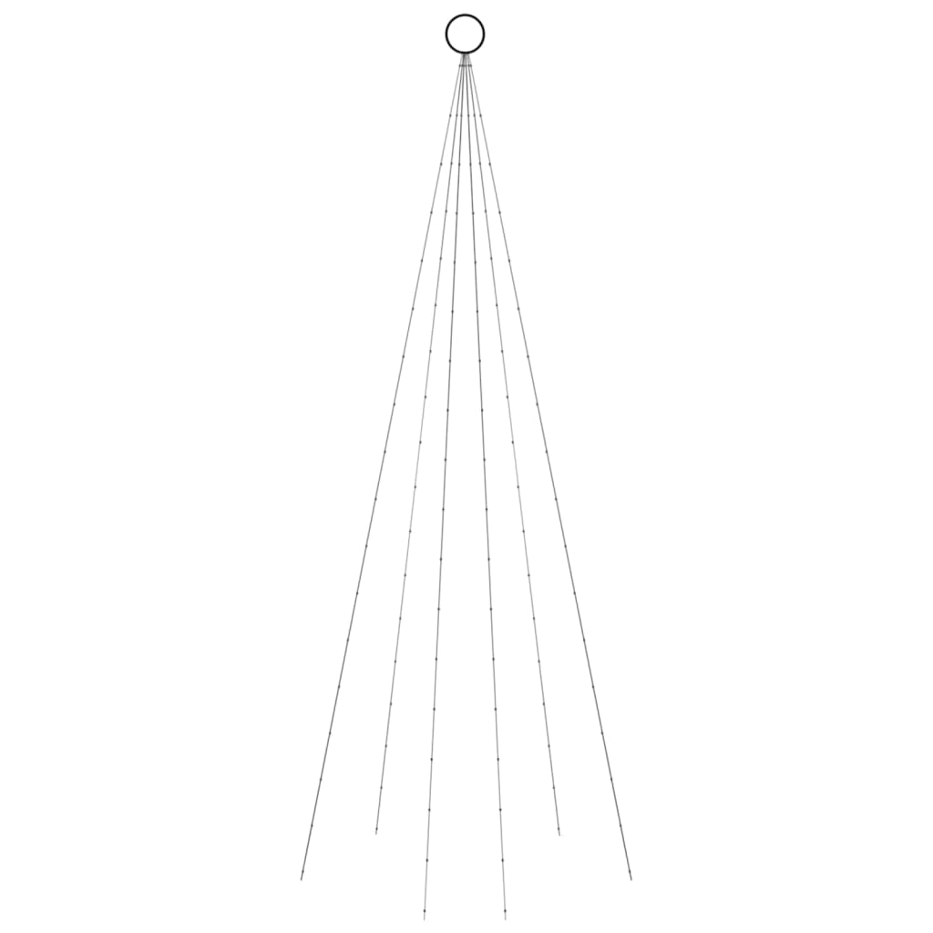 Juletre på flaggstang 108 LED blå 180 cm