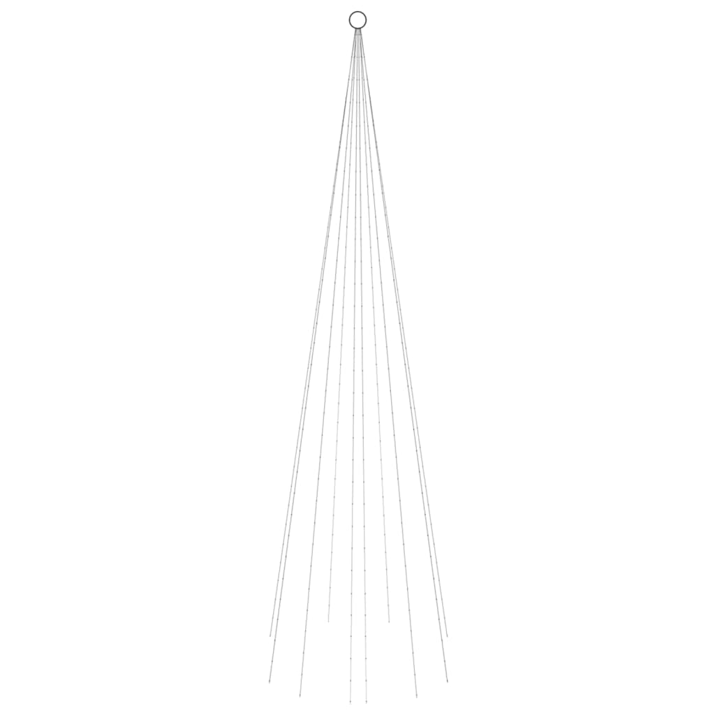 Juletre på flaggstang 310 LED blå 300 cm