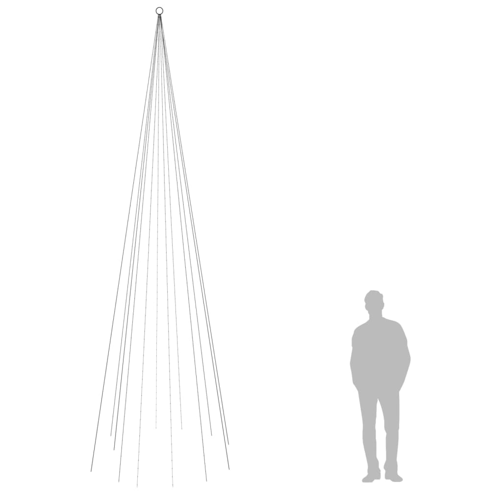 Juletre på flaggstang 732 LED kaldhvit 500 cm
