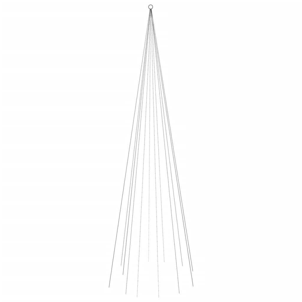 Juletre på flaggstang 732 LED fargerik 500 cm