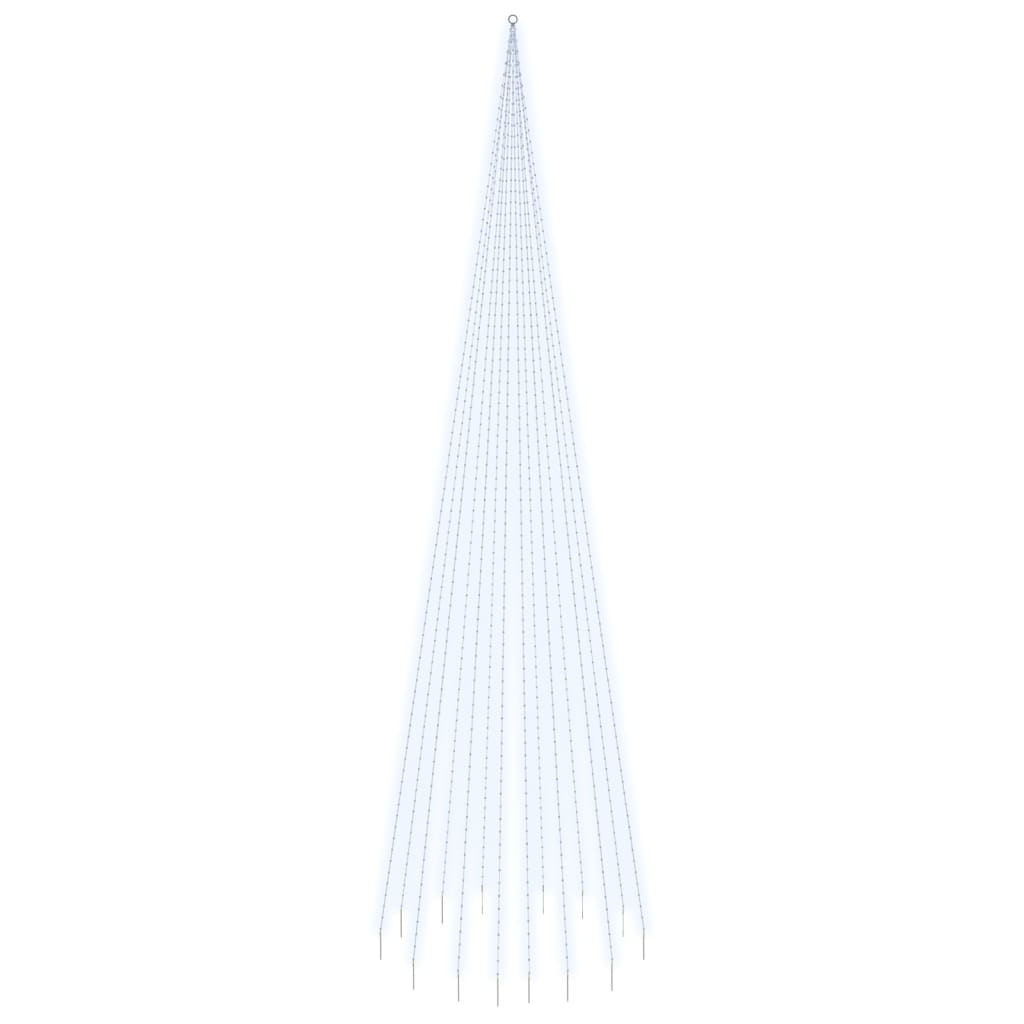 Juletre på flaggstang 1134 LED kaldhvit 800 cm
