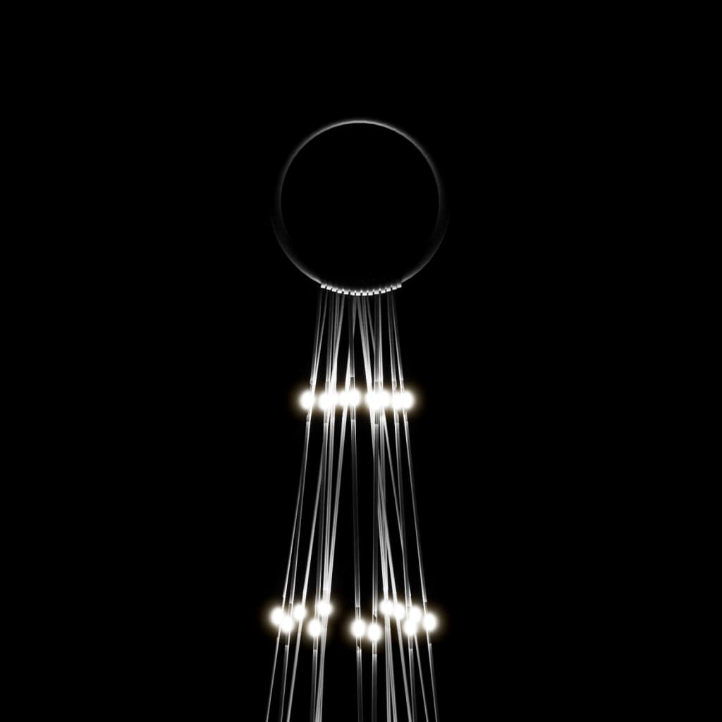 Juletre på flaggstang 1134 LED kaldhvit 800 cm