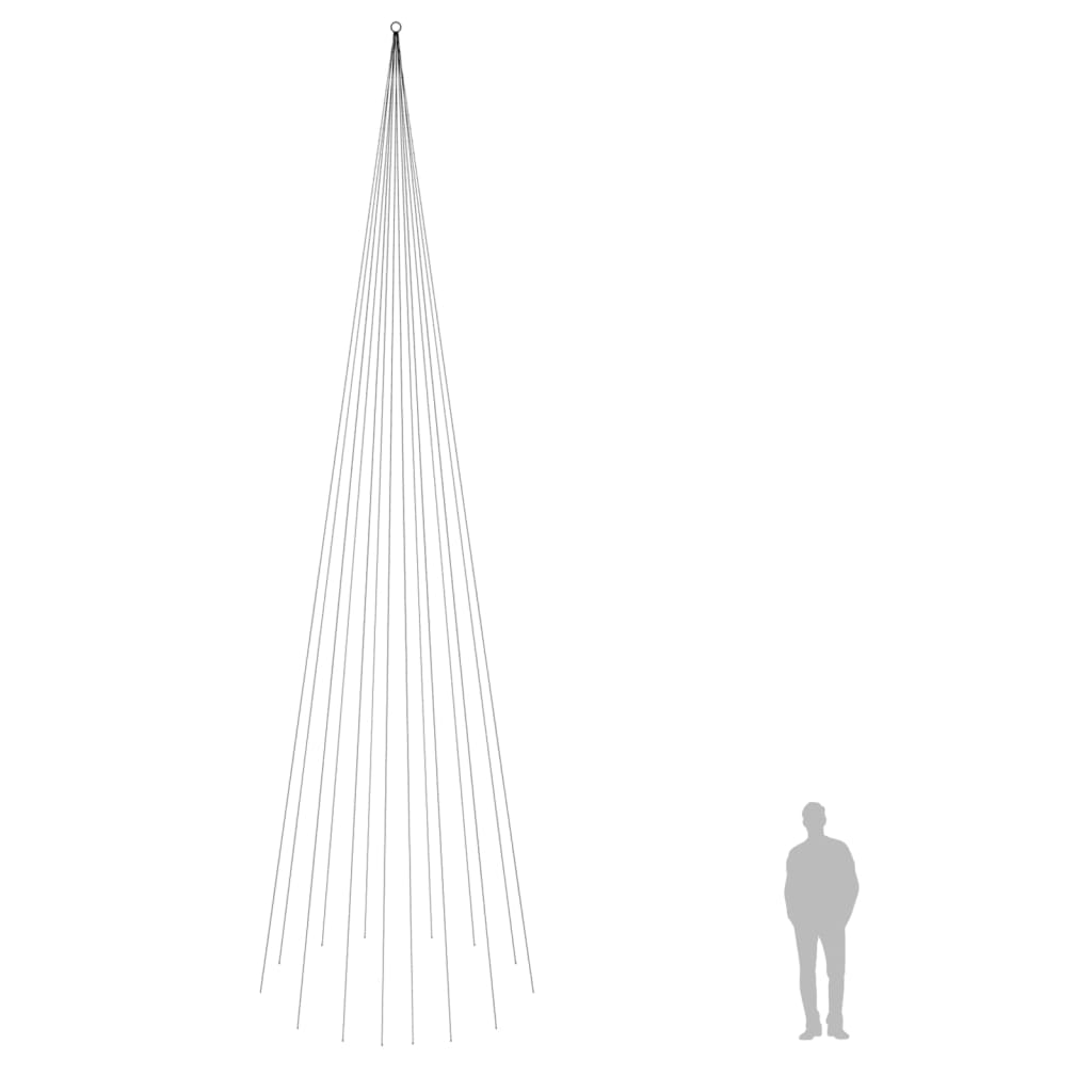 Juletre på flaggstang 1134 LED kaldhvit 800 cm