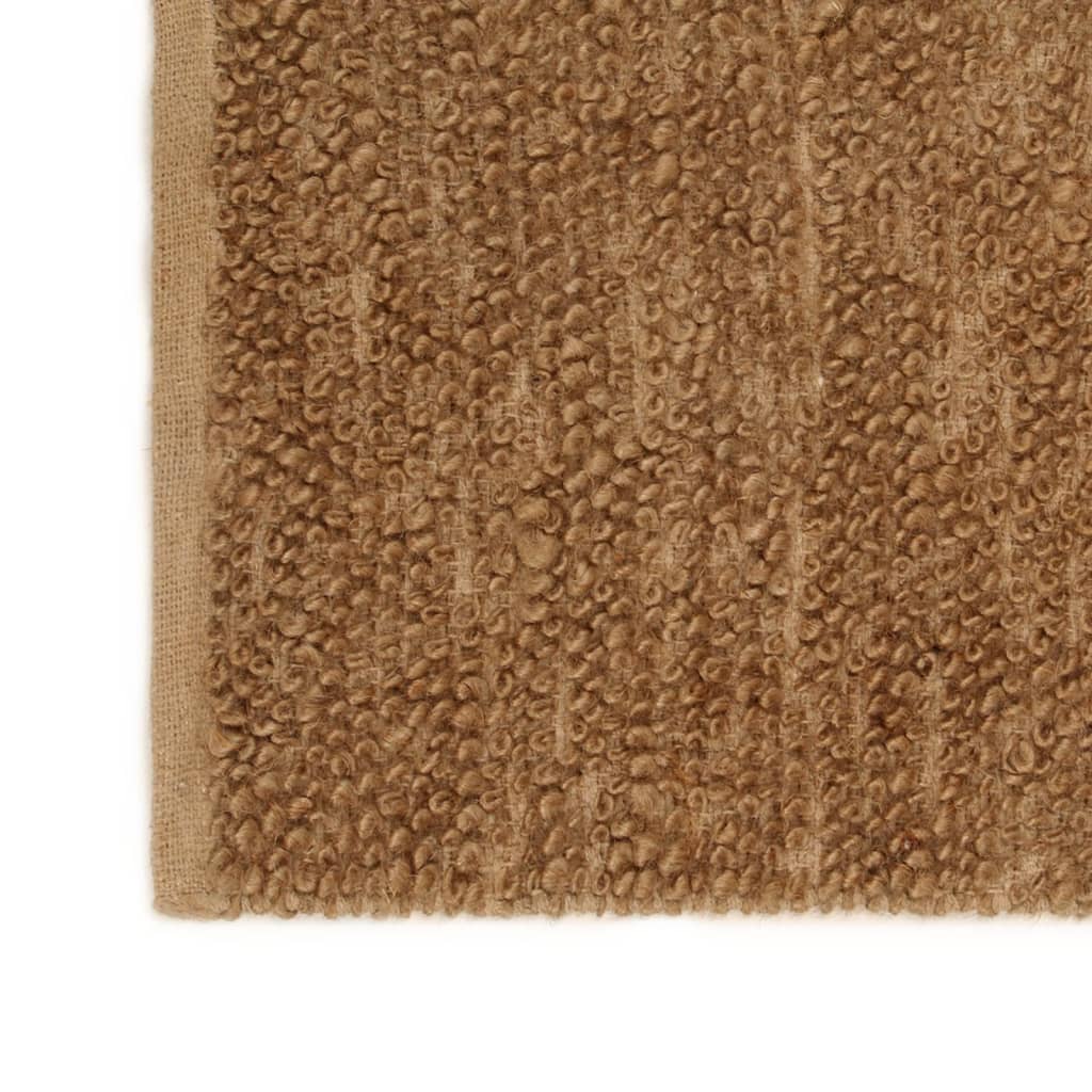 Håndlaget løkketeppe 180x250 cm jute og bomull