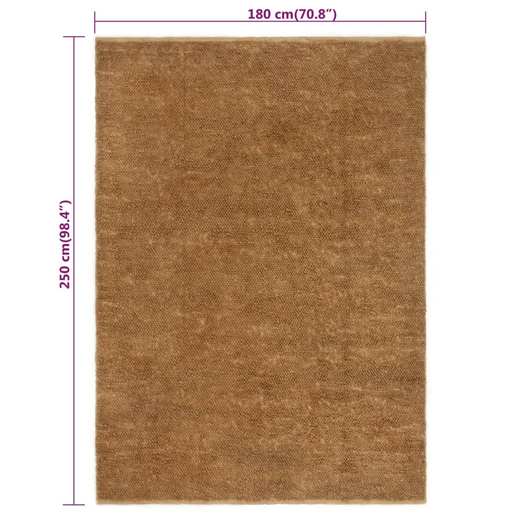 Håndlaget løkketeppe 180x250 cm jute og bomull