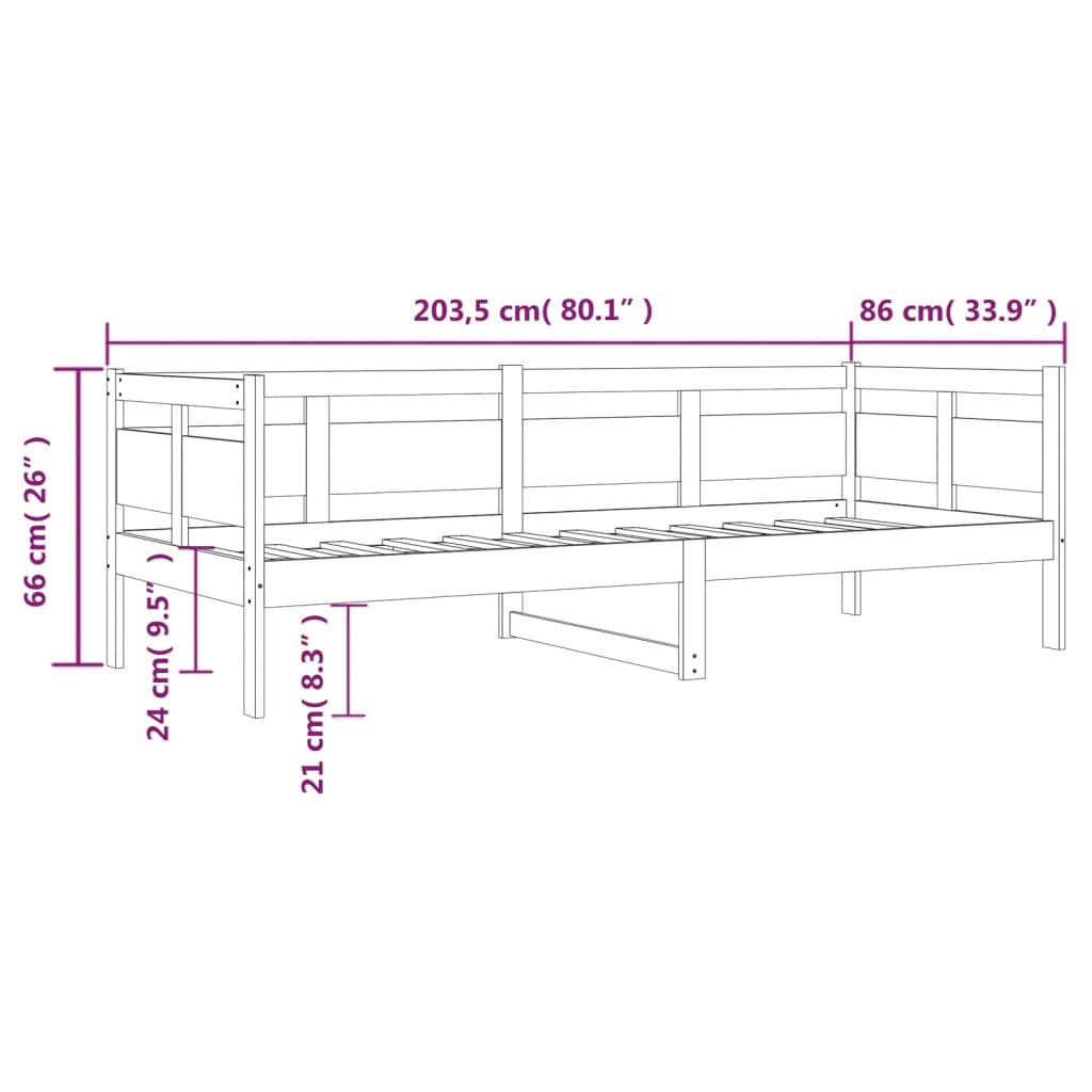 Dagseng honningbrun heltre furu 80x200 cm