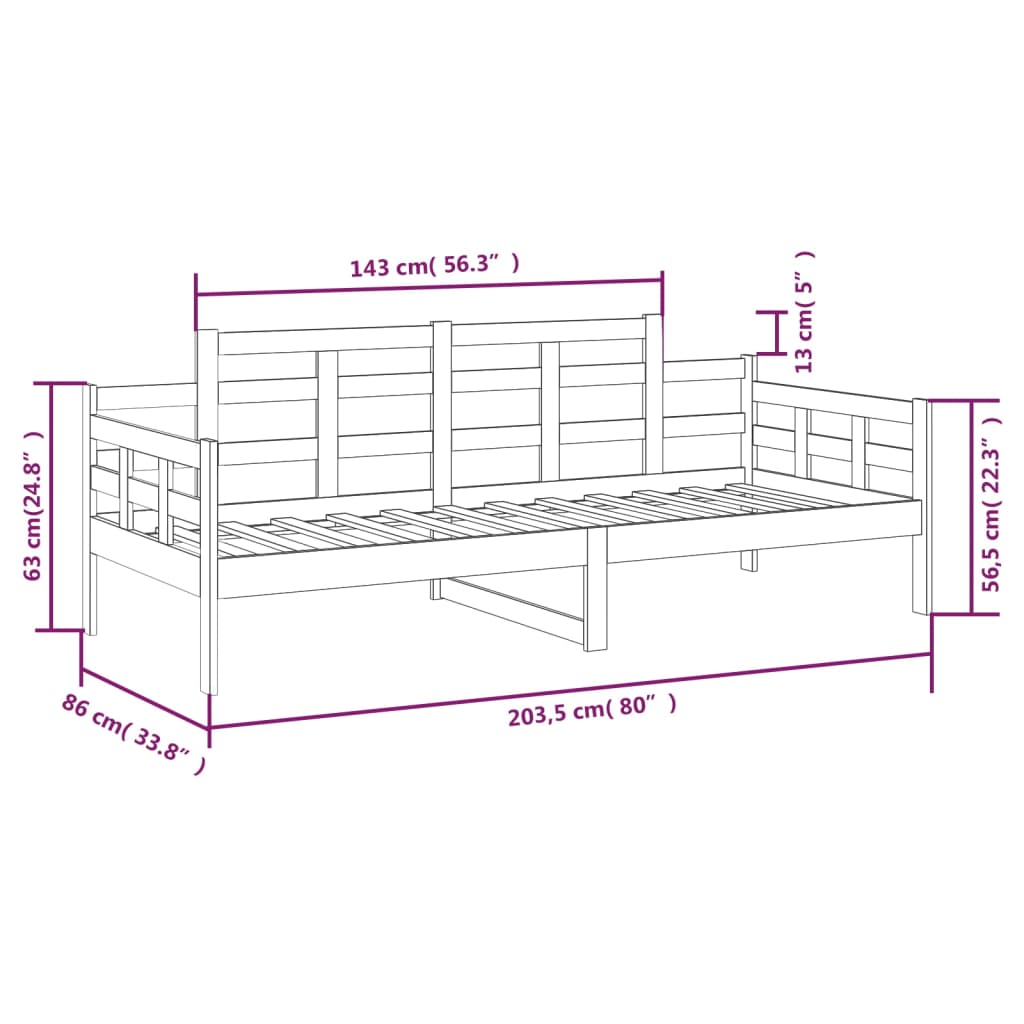 Dagseng heltre furu 80x200 cm