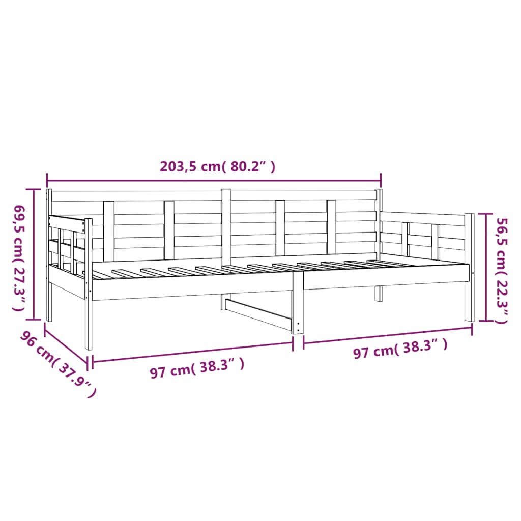 Dagseng heltre furu 90x200 cm