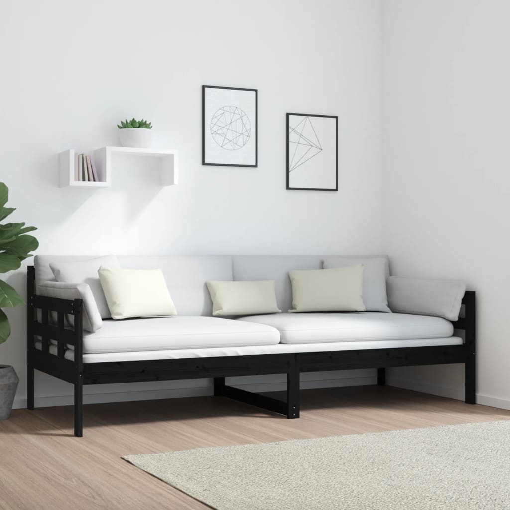 Dagseng svart heltre furu 80x200 cm