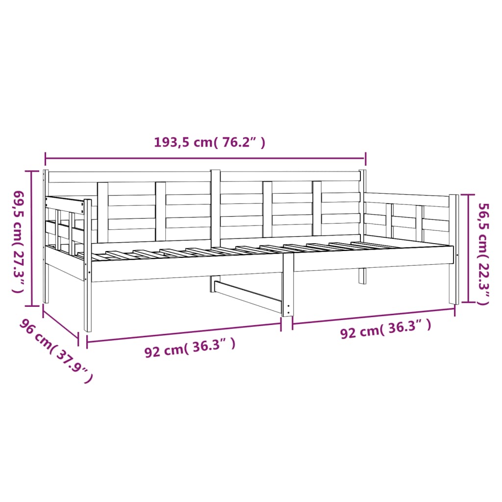 Dagseng heltre furu 90x190 cm
