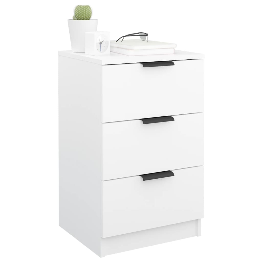 Nattbord 2 stk hvit 40x36x65 cm