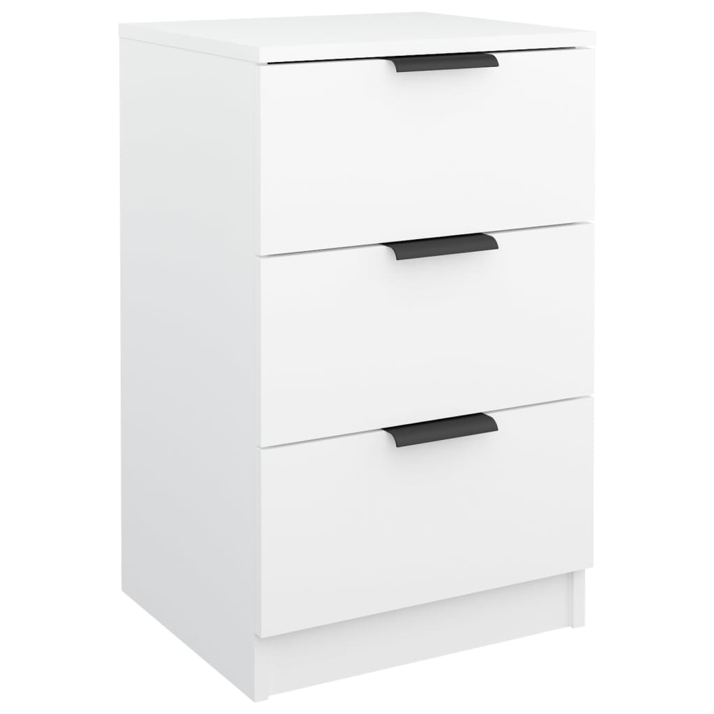 Nattbord 2 stk hvit 40x36x65 cm