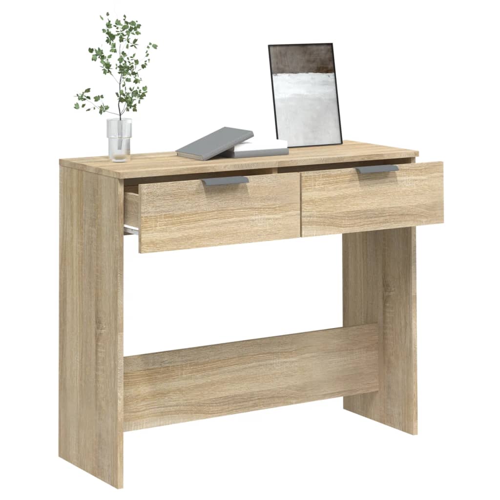 Konsollbord sonoma eik 90x36x75 cm konstruert tre