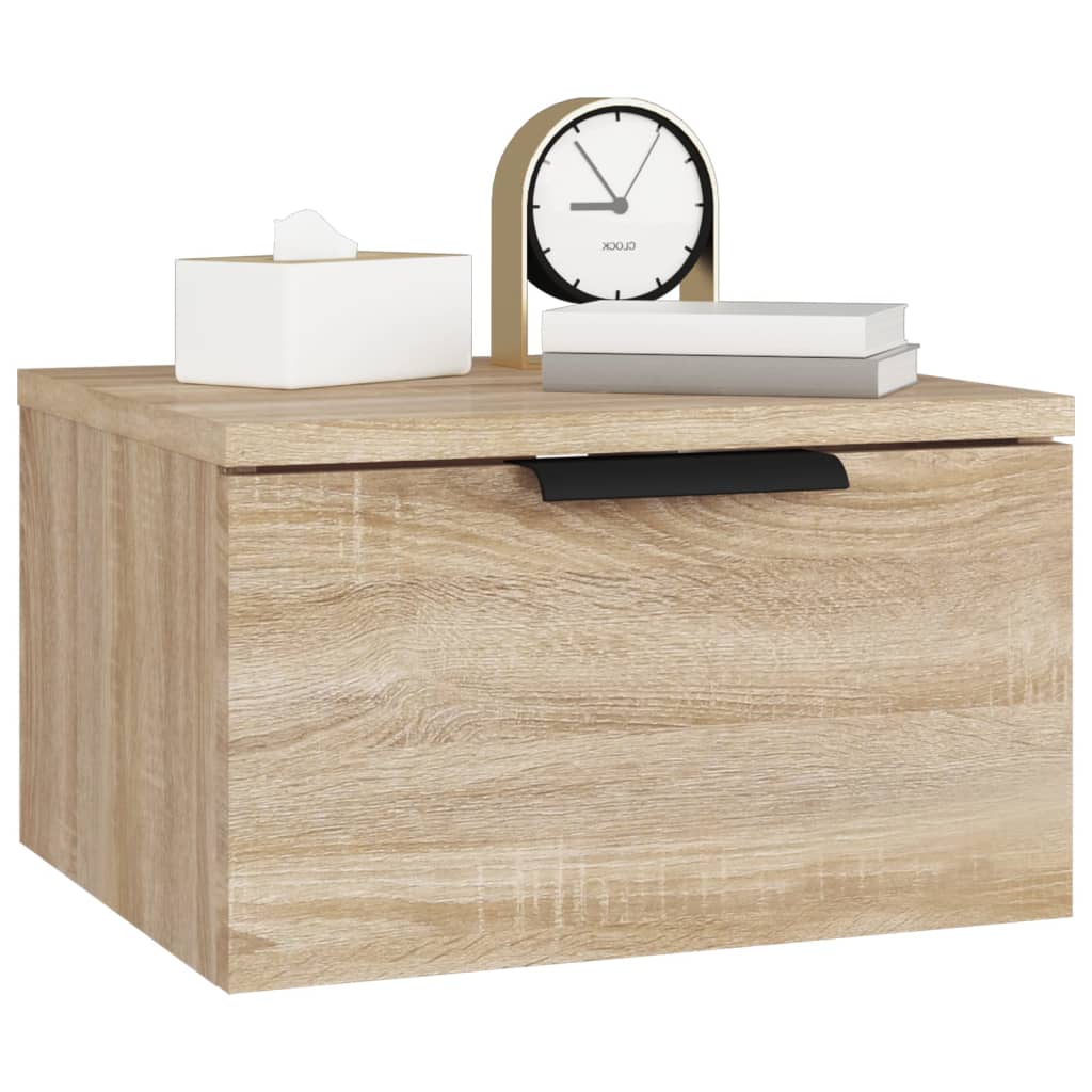 Veggmontert nattbord sonoma eik 34x30x20 cm