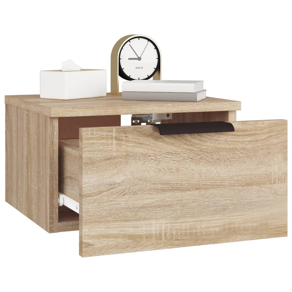 Veggmontert nattbord sonoma eik 34x30x20 cm