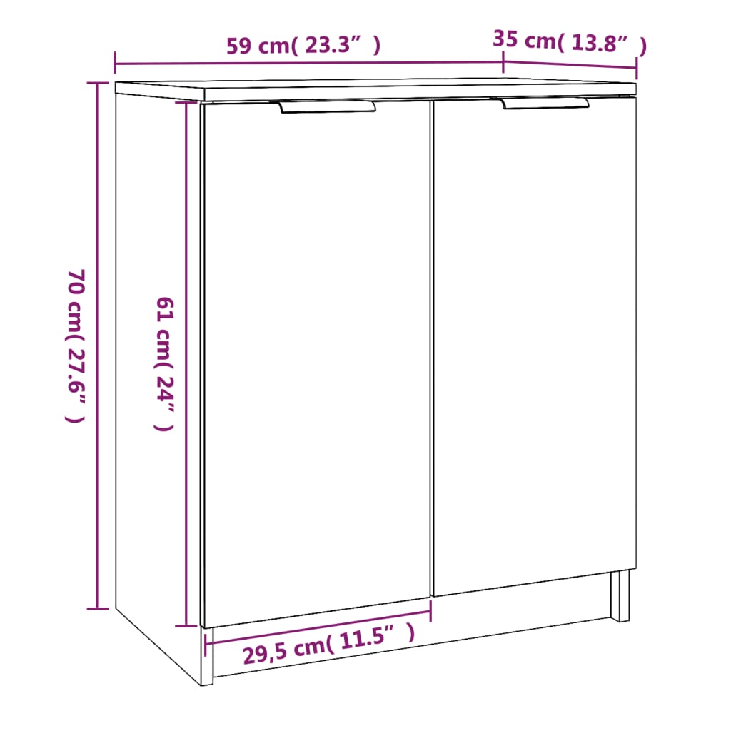 Skohylle røkt eik 59x35x70 cm konstruert tre