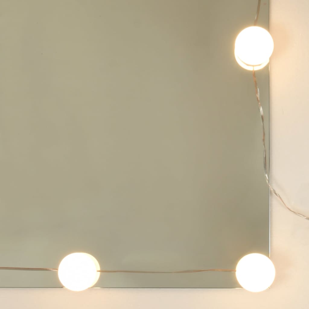 Speilskap med LED brun eik 60x31,5x62 cm