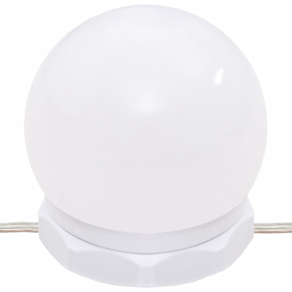 Sminkebord med LED brun eik 86,5x35x136 cm