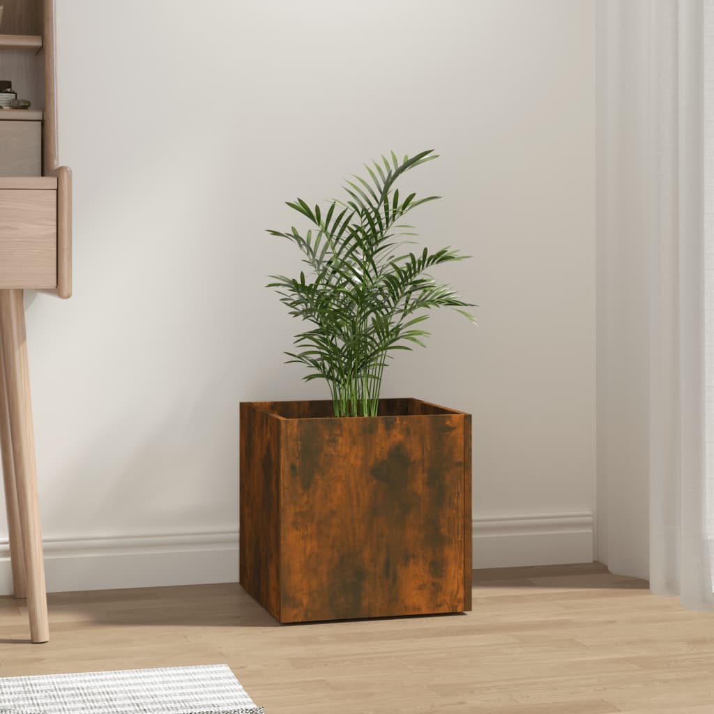 Plantekasse røkt eik 40x40x40 cm konstruert tre