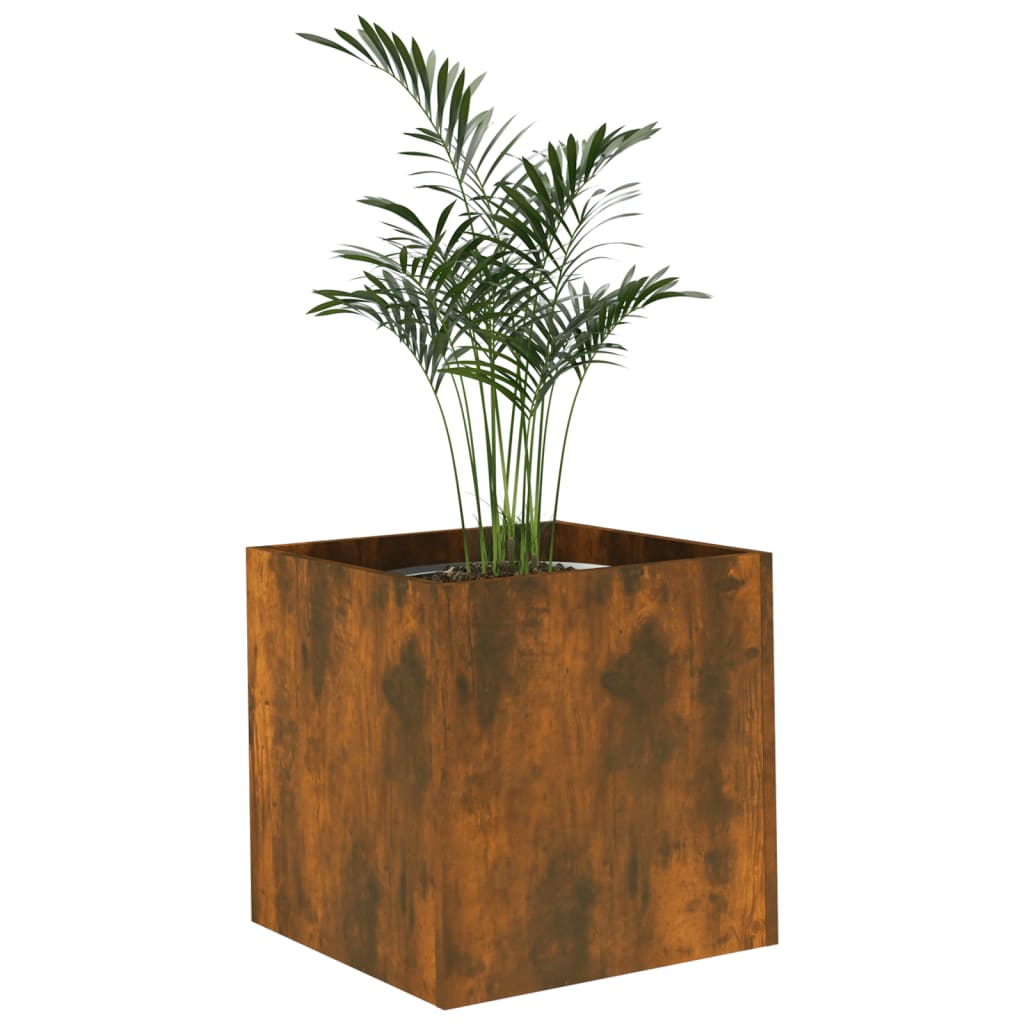 Plantekasse røkt eik 40x40x40 cm konstruert tre