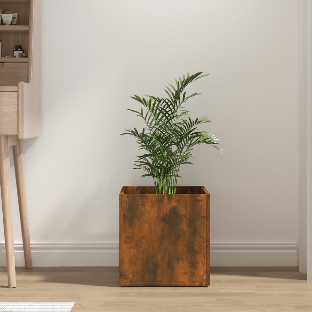 Plantekasse røkt eik 40x40x40 cm konstruert tre