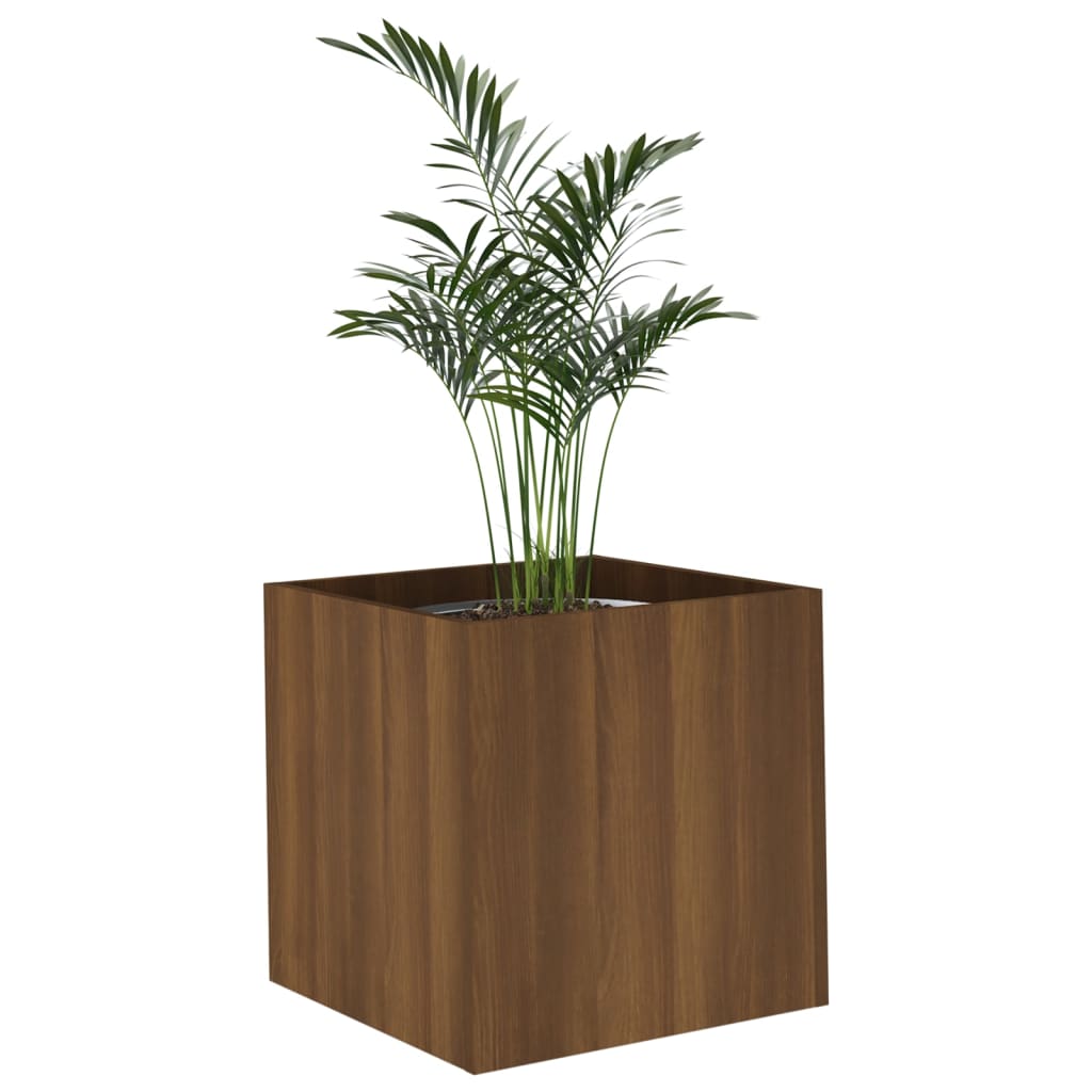 Plantekasse brun eik 40x40x40 cm konstruert tre
