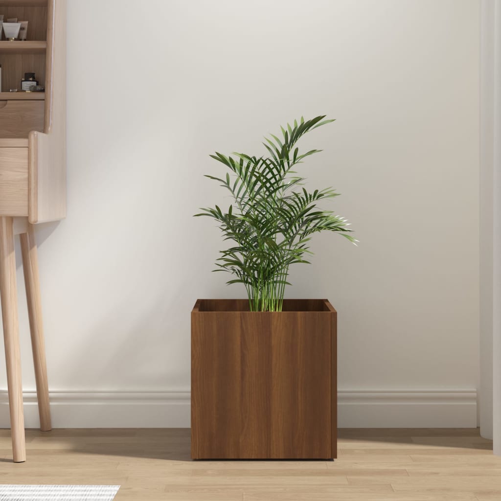 Plantekasse brun eik 40x40x40 cm konstruert tre