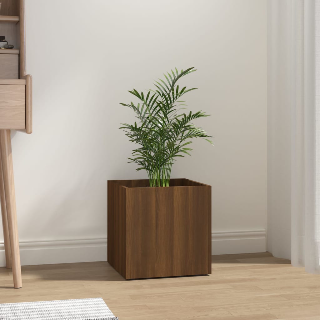 Plantekasse brun eik 40x40x40 cm konstruert tre