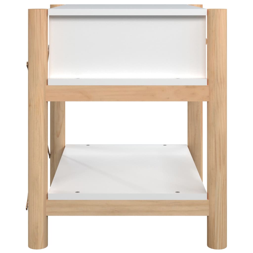 Nattbord 2 stk hvit 42x38x45 cm konstruert tre