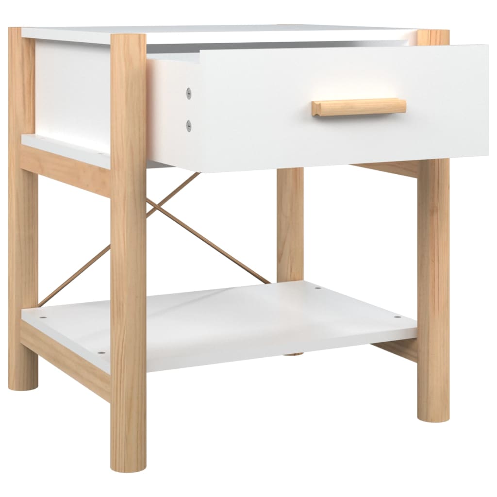 Nattbord 2 stk hvit 42x38x45 cm konstruert tre
