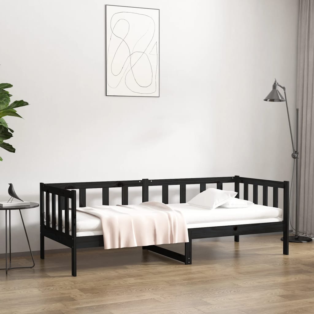 Dagseng svart 80x200 cm heltre furu