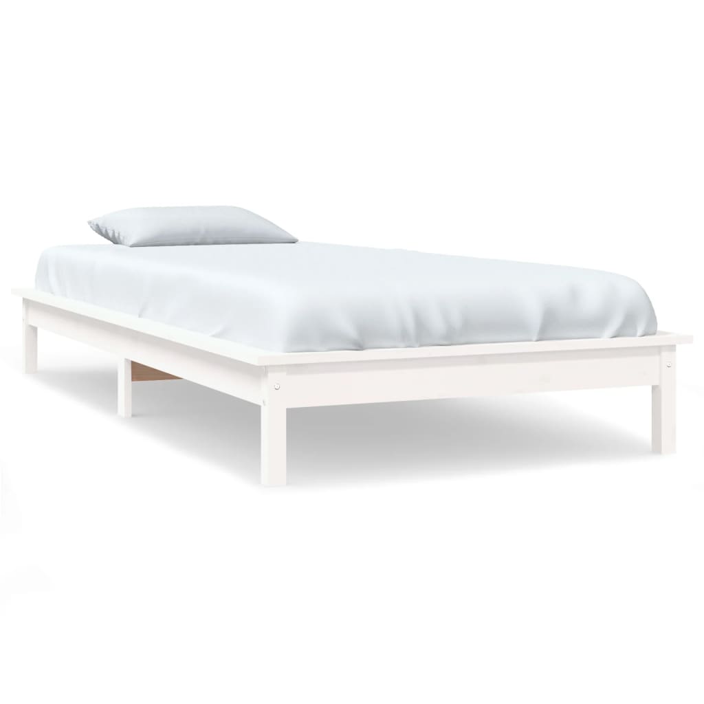 Sengeramme hvit 90x200 cm heltre furu