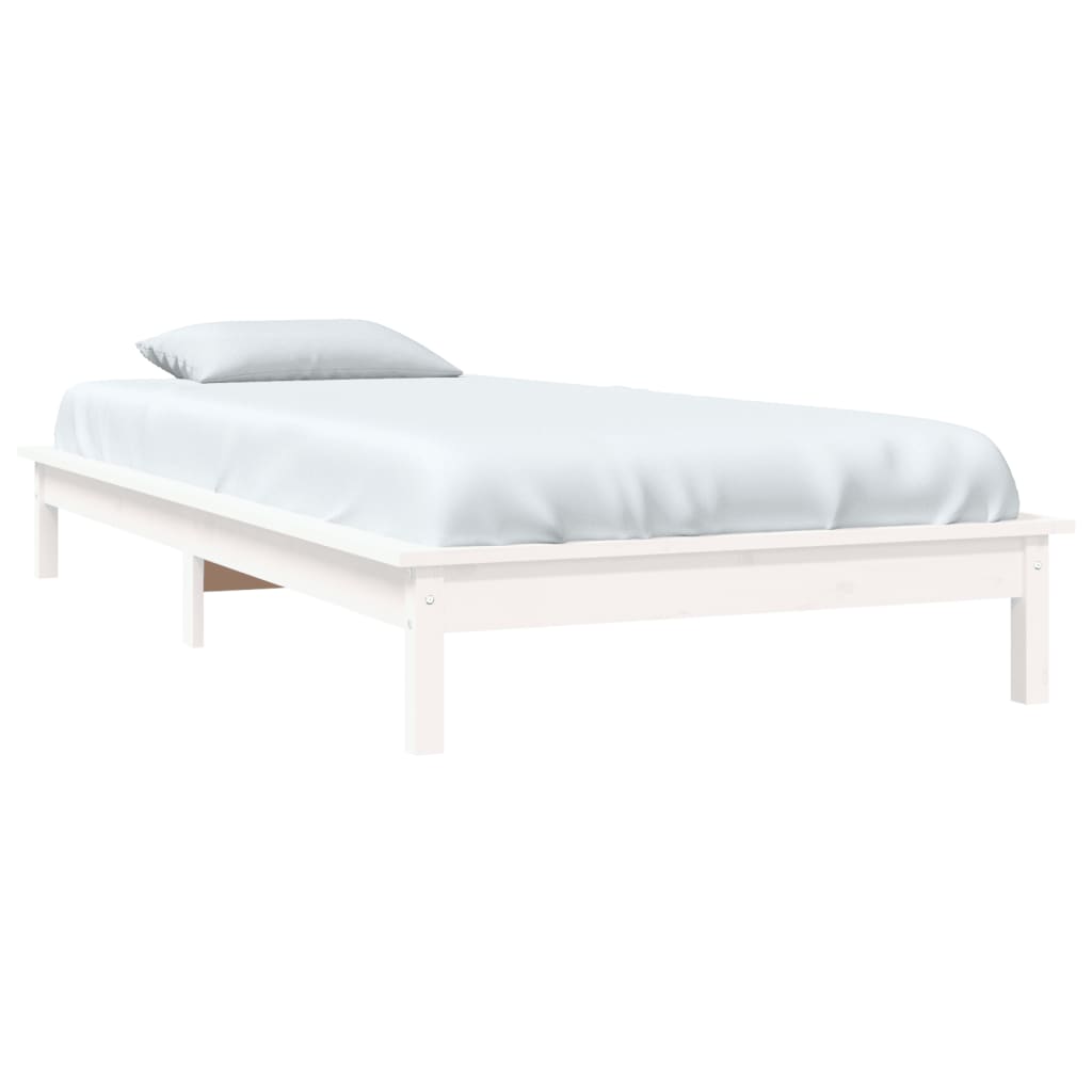 Sengeramme hvit 90x200 cm heltre furu