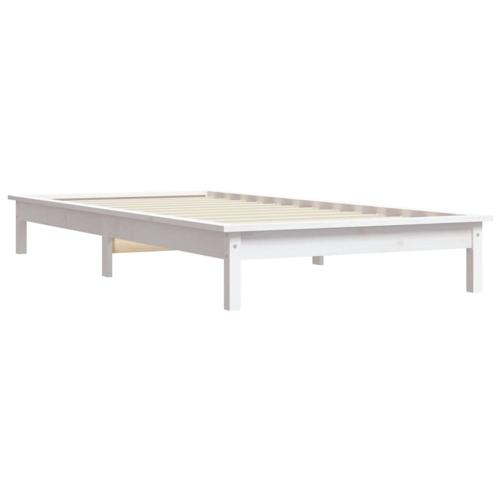 Sengeramme hvit 90x200 cm heltre furu