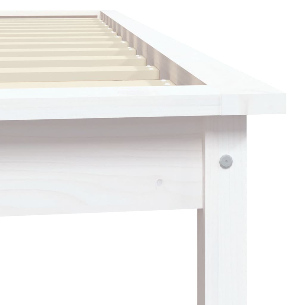 Sengeramme hvit 90x200 cm heltre furu
