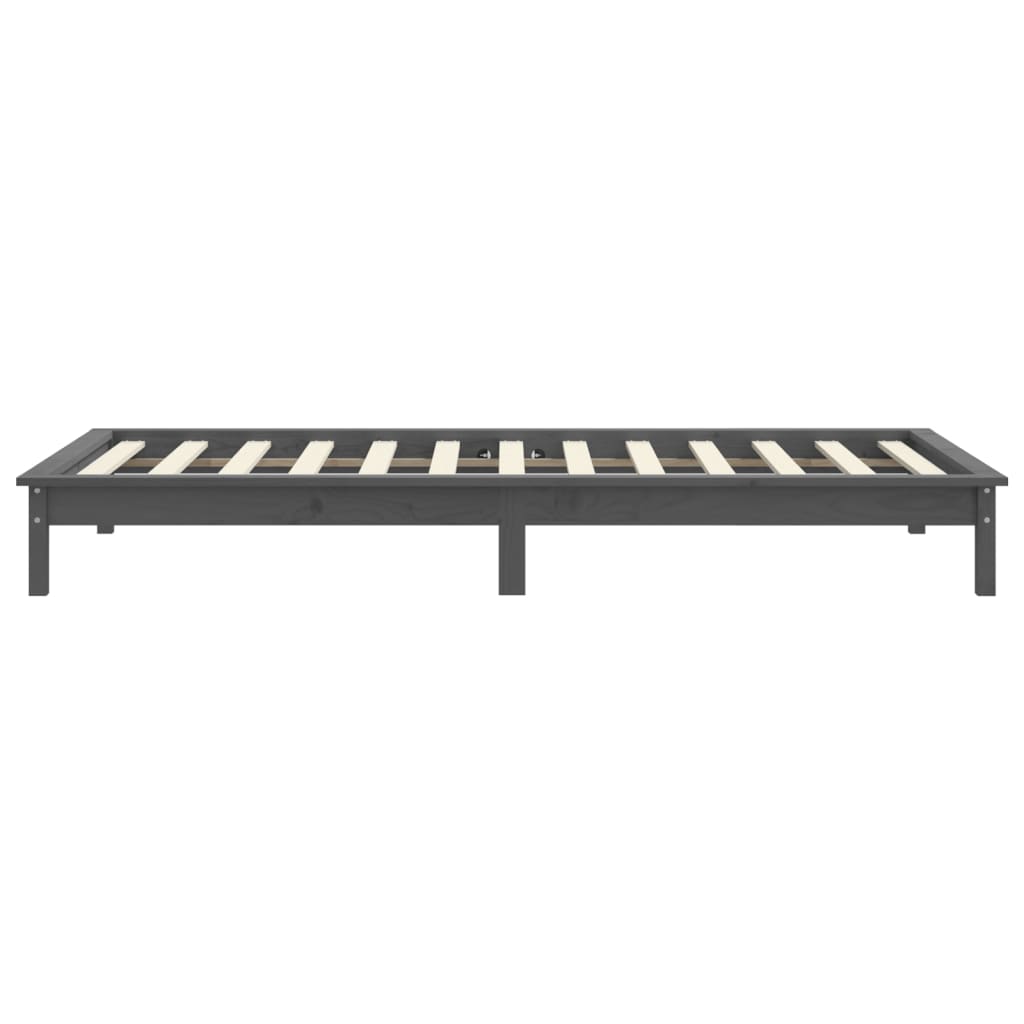 Sengeramme grå 90x200 cm heltre furu
