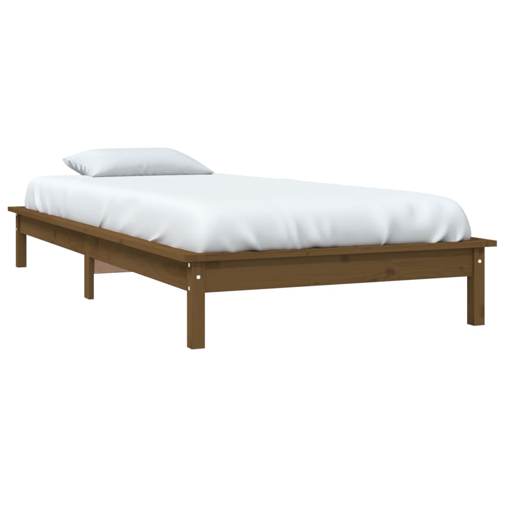 Sengeramme honningbrun 90x200 cm heltre furu