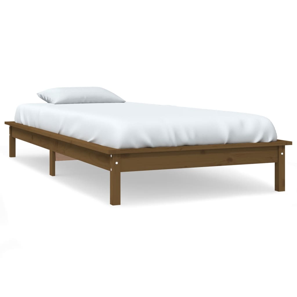 Sengeramme honningbrun heltre furu 100x200 cm