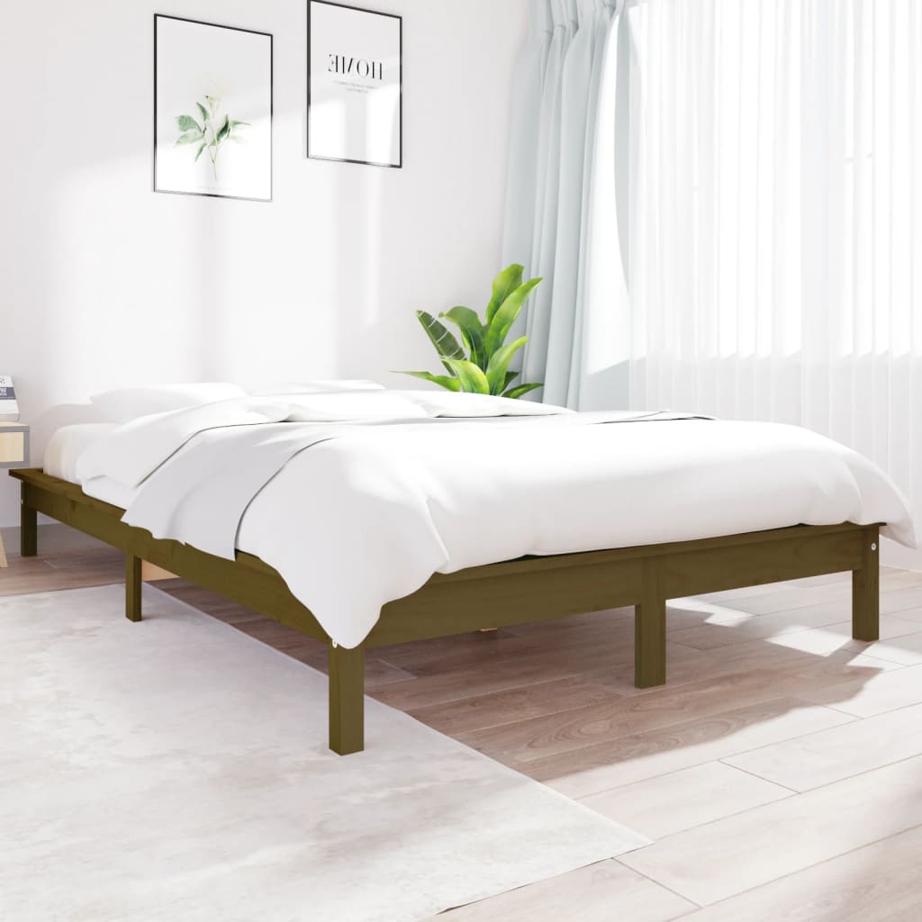 Sengeramme honningbrun heltre furu 120x200 cm