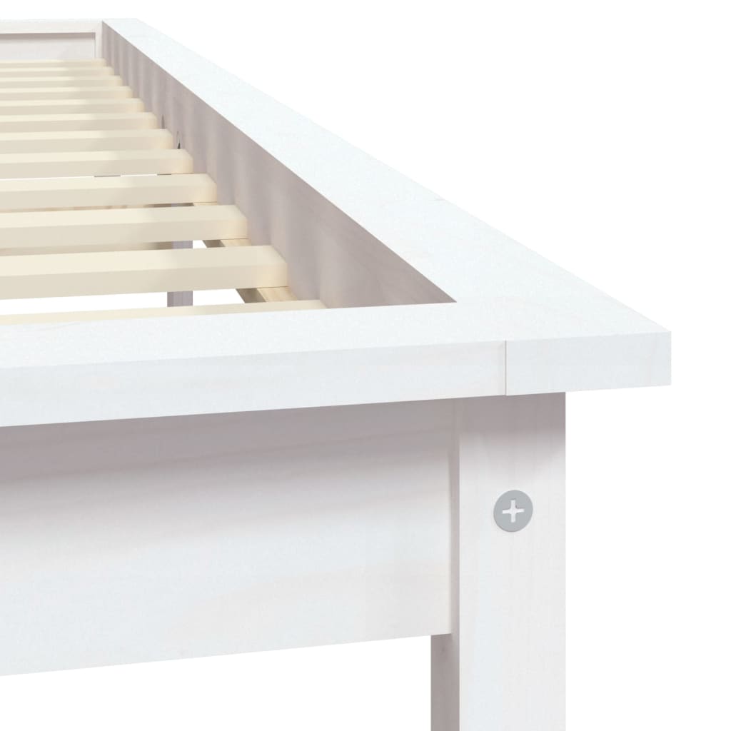 Sengeramme hvit heltre furu 140x200 cm